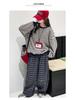2025 Herbst Mädchen Gestreiftes Sweatshirt & Karierte Hose Set - Koreanische Studentenmode, Lässiges Zweiteiler