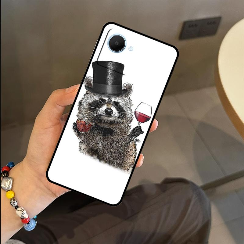 Raccoon Animal Case For Realme C53 C55 C51 C25 C63 C61 C65 C67 C71 C75 GT6 GT7 Pro 11 12 13 14 15 Pro Plus