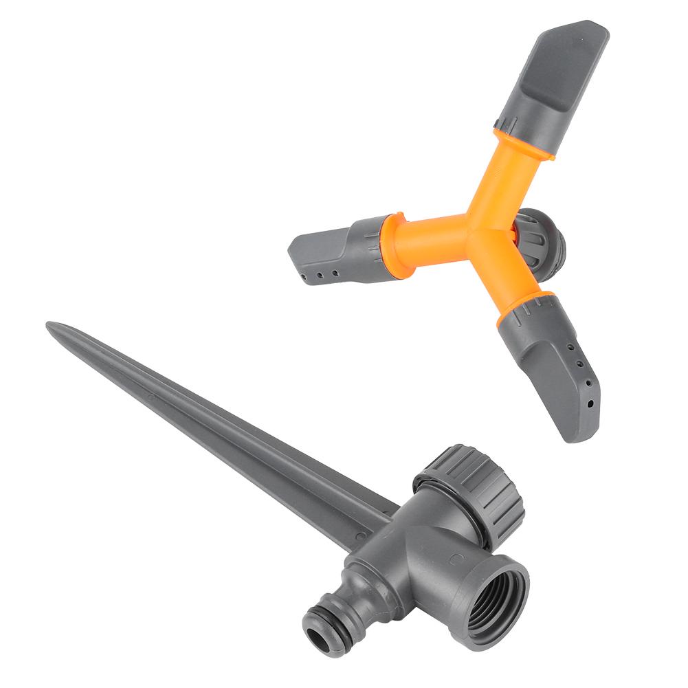 360 Degree Automatic Rotating Lawn Sprinkler Adjustable ThreeArm Sprinkler Garden Watering System