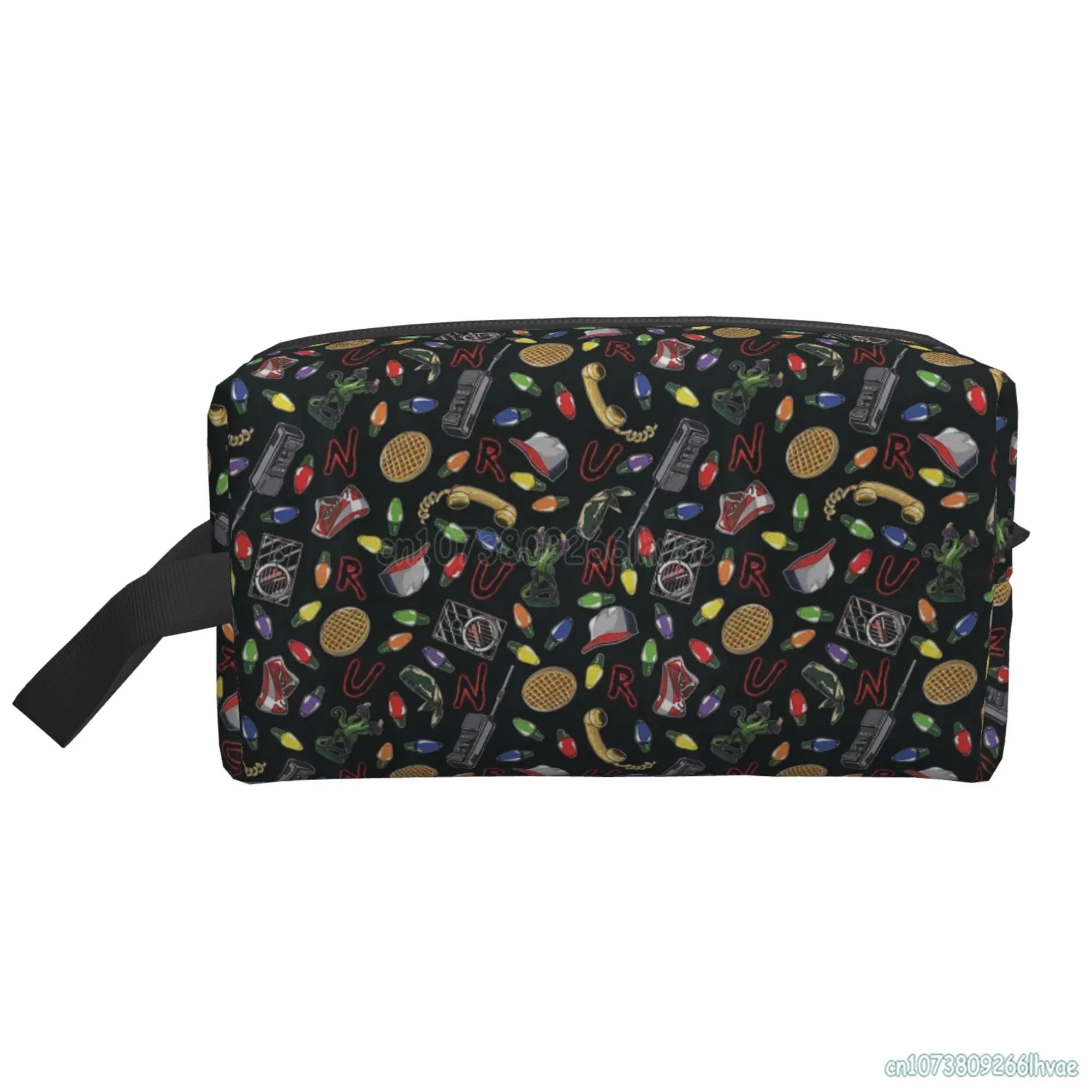 Stranger School Things Portable Large Capacity Cosmetic Bags Toiletry Organizer Makeup Bag for Women Men Travel Bag Storage Bags