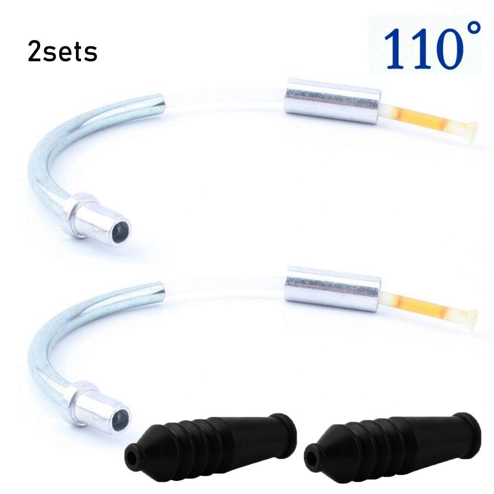Outdoor Bicycle Parts Hose Brake Cable Guide Pipe Sleeves Protector V Brake Noodles Bend Tube 2 sets-110 Degree with Rubber Sleeve