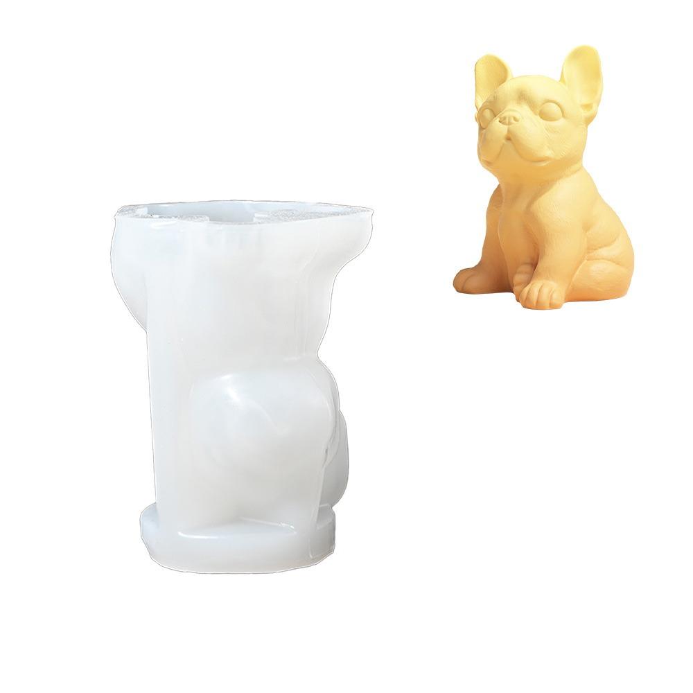 Simulated Dog Silicone Candle Mold 3D Ice Cube Mold Ornaments Mold Pudding Mold  Plaster