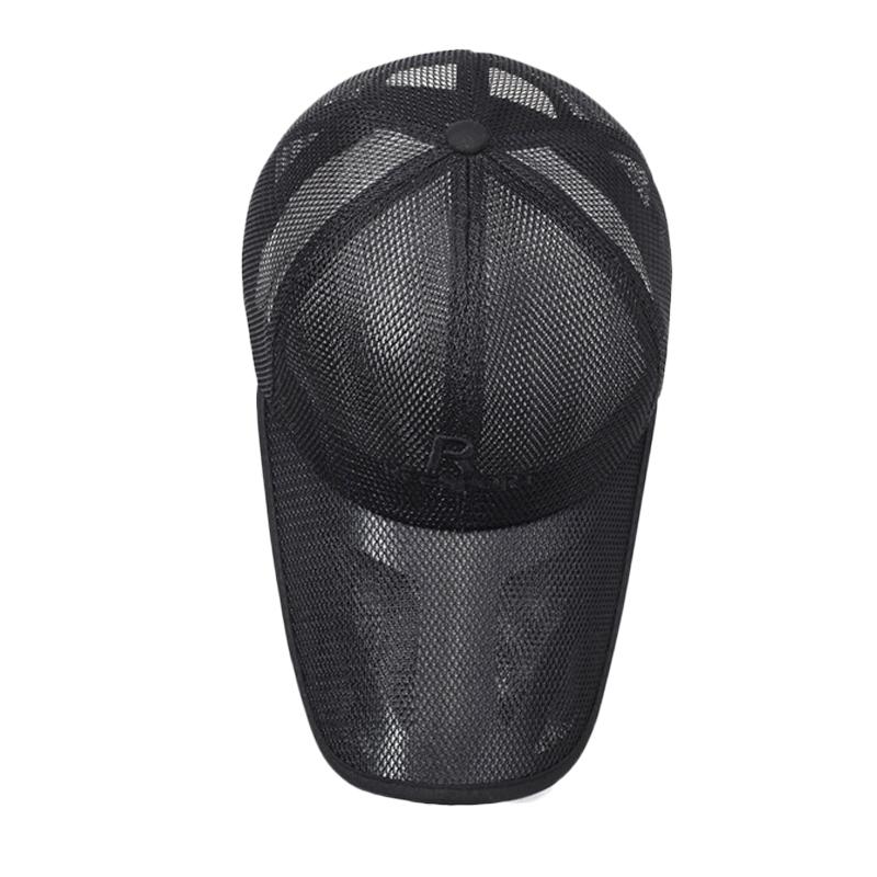Breathable Summer Net Cap Middle-Aged Men's Baseball Cap Hollow Brim Cap Outdoor Fishing Cap Mesh Sun Hat
