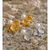 Eetit New Arrivals Stainless Steel Simulated Pearls Flower Stud Earrings Prevent Allergy Korean Attractive Women Quality Jewelry