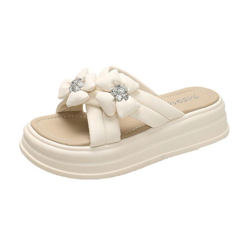 Fashion Platform Slippers Sandals Woman Bowknot Thick Sole Slippers Women Chunky Flip Flops Summer Casual Beach Slides Zapatos Mujer