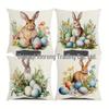 Popular Easter Cartoon Rabbit Sofa Cushion Cover for Home Decoration