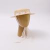 French Bow Decorative Flat Top Straw Hat Summer Holiday Straw Grass Big Edge Hat Women's Seaside Beach Sun Hat