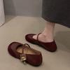 Versatile Soft Sole Soft Surface Non-slip Sequins One-word Buckle Women's Flat Shoes French Retro Maillard Mary Jane