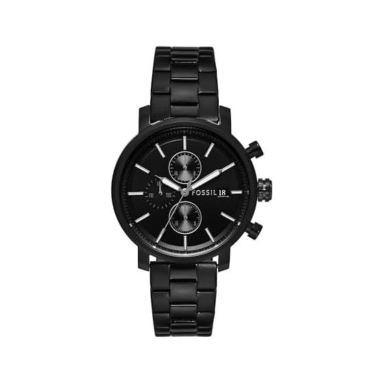 Мужские часы Fossil RHETT Multifunction из черной нержавеющей стали, BQ2845