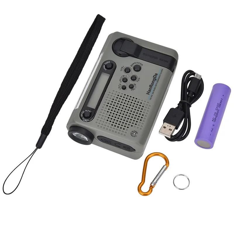 HRD-900 Portable Solar Charging Full Band Radio for Camping Hiking FM AM Radio Flashlight Power Bank Radiogram Radio Solar