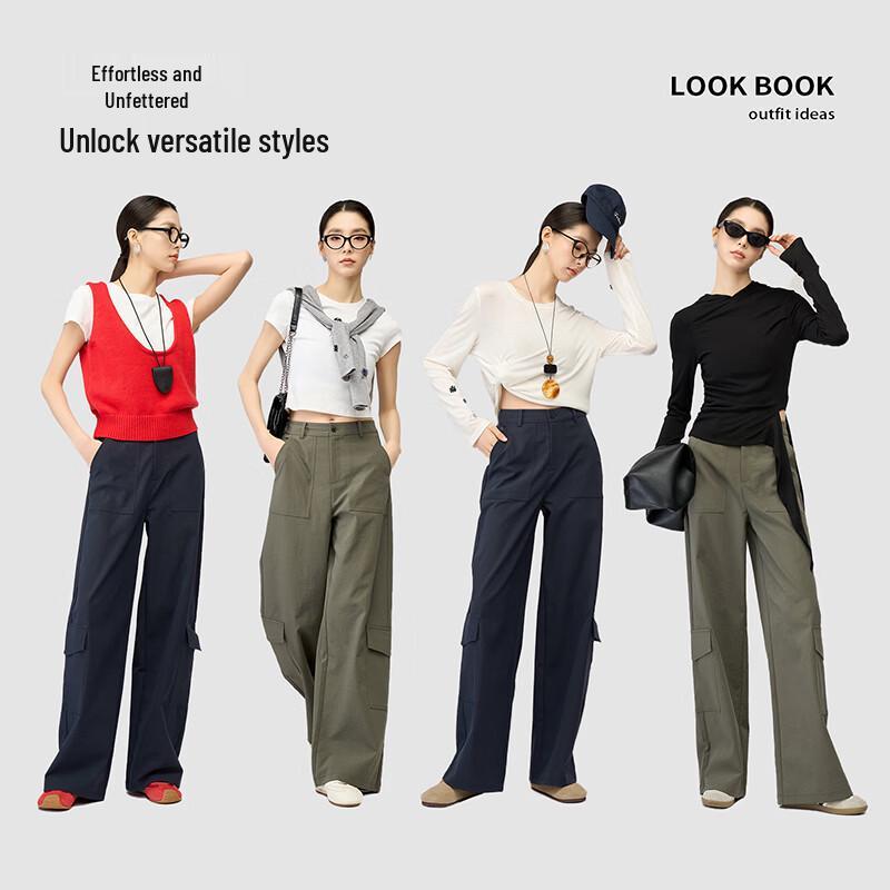 YERAD Women's Casual Wide-Leg Cargo Pants