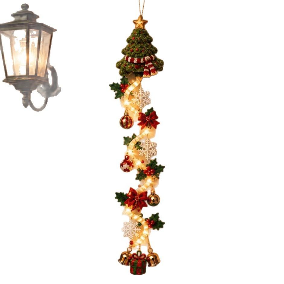 Weihnachts-Schneeflocken-Girlande für den Weihnachtsbaum DIY-Girlande mit LED-Lichtern Weihnachtsbaum-Girlande Hängende Weihnachtsdekoration