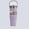 30oz Edelstahl tragbarer Reise-Thermosbecher mit Strohhalm - Großes Fassungsvermögen für Outdoor-/Autonutzung