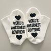 2 Paia Calzini Unisex in Cotone Calzini con Stampa di Lettere Calzini Personalizzati Calzini per Coppia