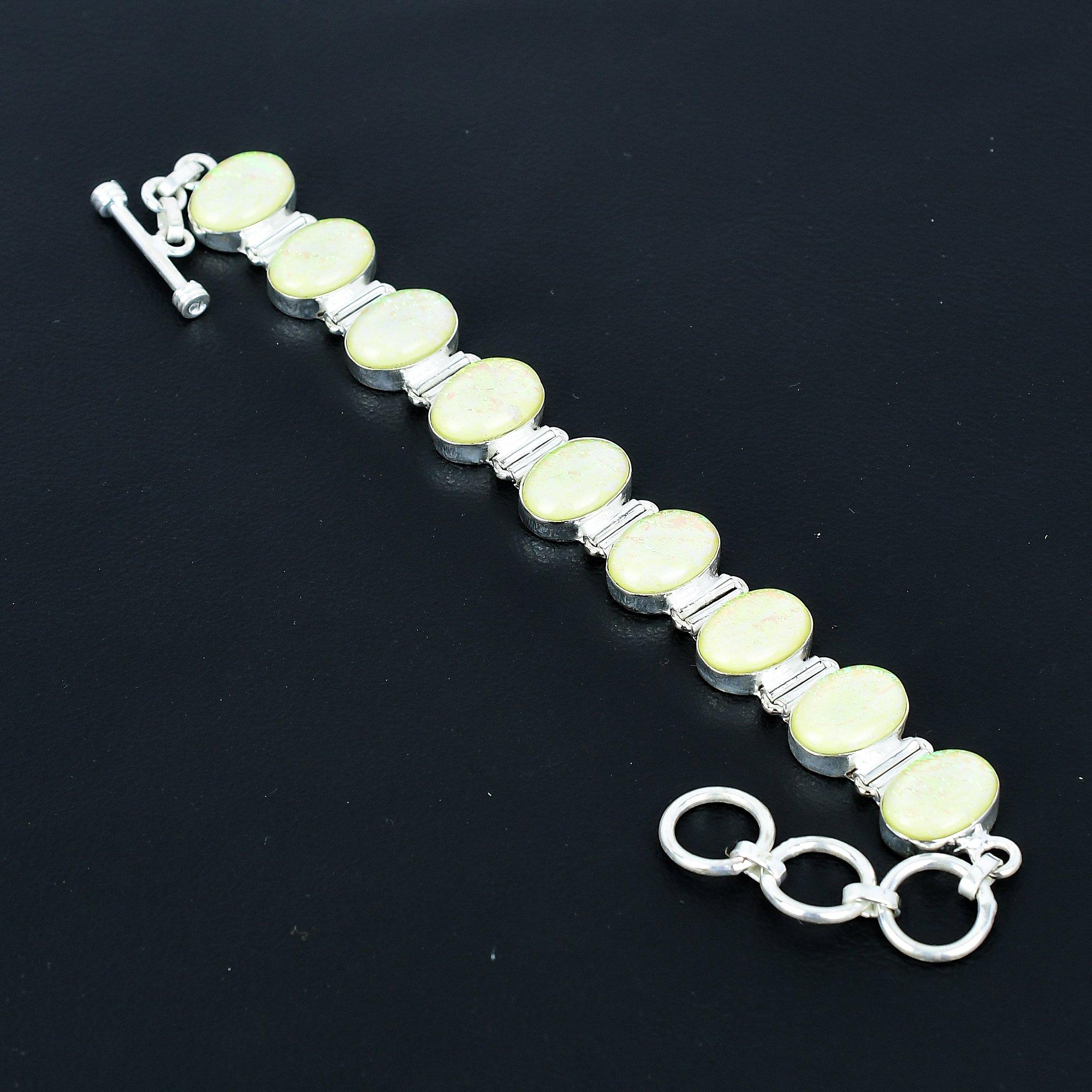 

Браслет из желтого огненного опала, браслет из стерлингового серебра 925 пробы, браслет с регулируемой цепочкой, браслет ручной работы в стиле бохо, украшения из желтого огненного опала, подарки 8 жёлтый