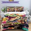 3pcs The Dino Driver's Wild Journey Print Cover Set Ultra Soft, Breathable, and Comfortable Bedding with Stylish Design for Bedroom and Guest Roo