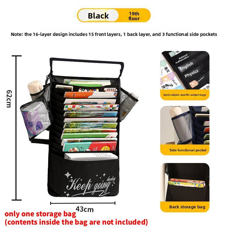 Oxford Cloth Multilayer Wall Mount Organizer With Hanging Design For Classroom And Home Storage