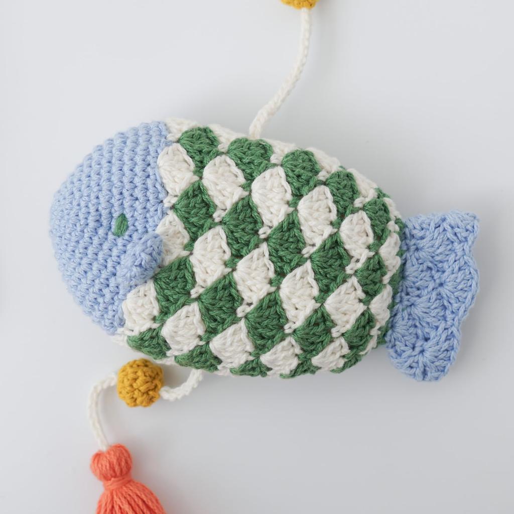 Raw Wool Knitting Kit Hanging Amigurumi Fish and Bird #15-10.11