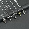 Personality Punk Multiple Crosses Pendant Necklace for Men Women Stainless Steel Fashion Hip-hop Street Party Daily Wear Jewelry