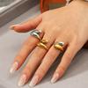 Titanium Steel Ring for Women, Non-fading, Fashionable Jewelry, Niche Versatile Band, Teardrop Stainless Steel Open Ring