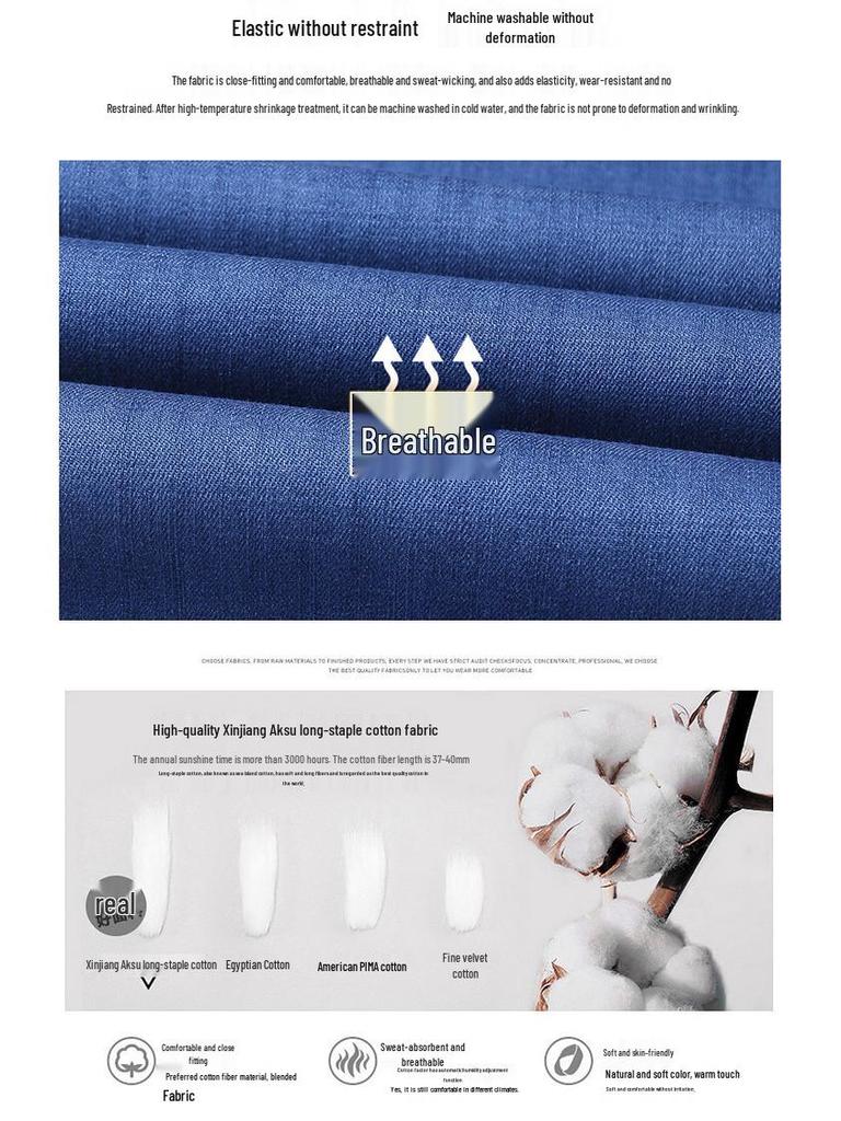 Xintang Herren Sommer Locker Gerade Bein Lässige Jeans für Mittelalterlichen Business-Stil