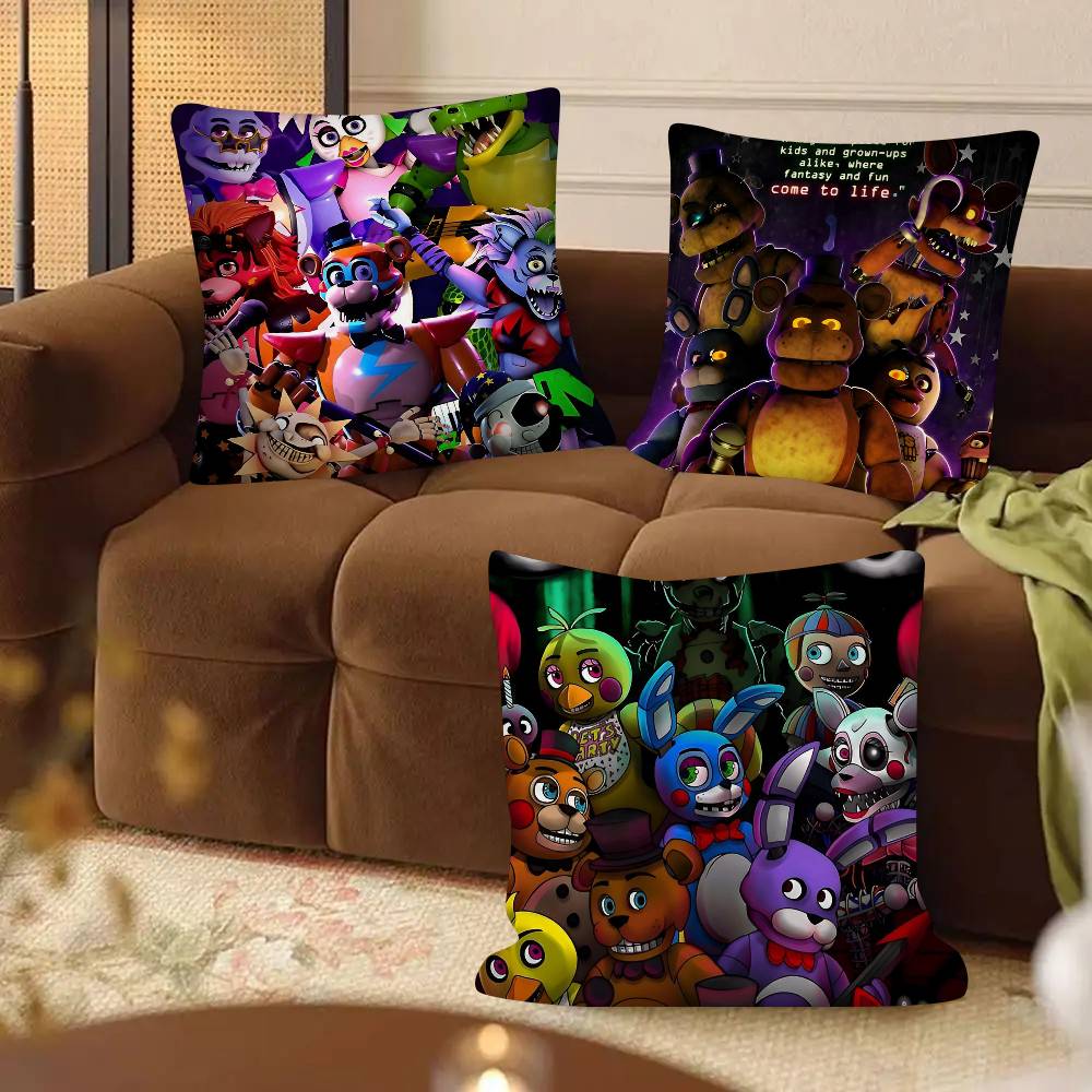 F-Five N-Nights At F-Freddys Game Pillow Case Square Pillow Bedroom Sofa Leisure Comfort Cushion Car Living Room Home Decoration
