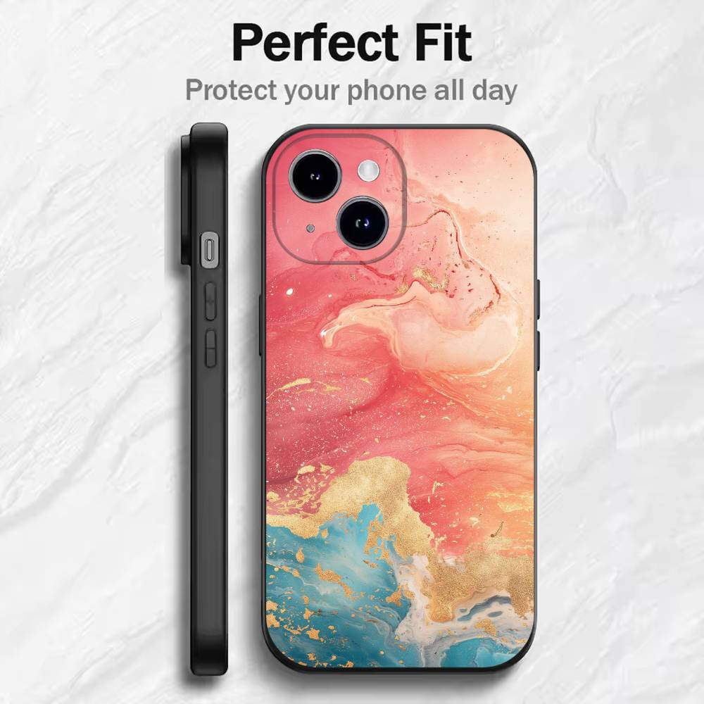 Gradient Silicone Phone Case For 17 16 15 14 13 12 11 Mini XS XR X 6S 6 Pro Max Plus Black Soft Cover