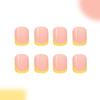 Yellow Press on Nail Square Fake Nail,Glossy Stick Glues on Nail for Nail Art Decors,Stick on Nail Acrylic Fake Nail