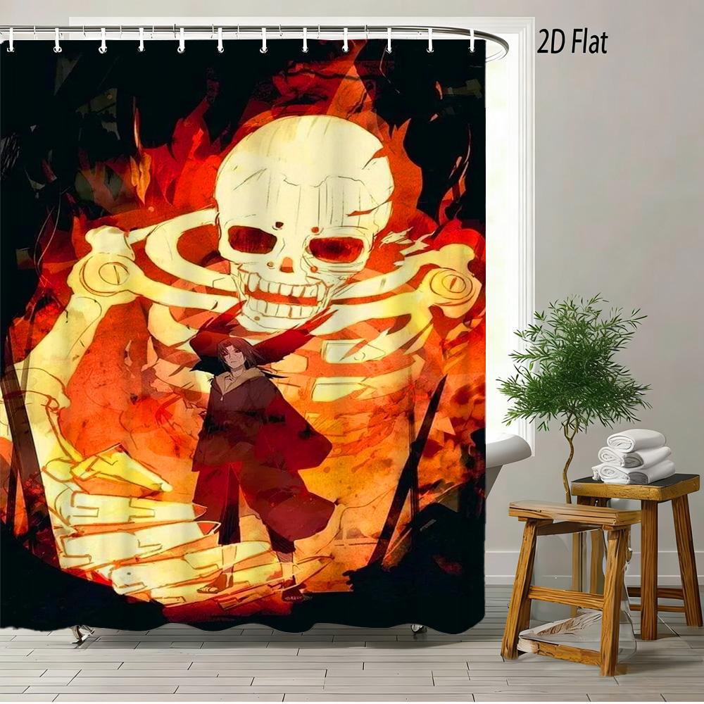 

2D Flat Naruto Anime Itachi Uchiha Susanoo Skeleton Print Waterproof Shower Curtain For Bathroom Decor W60H190(CM)-1 Pcs