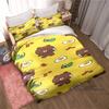 Kawaii Cartoon BROWN & FRIENDS Printed Bedding Set – Duvet Cover Set – A Luxurious Gift for Teen Girls, Suitable for Double/Sing