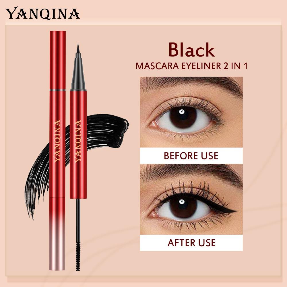 YANQINA  Double Header, One -eyed Pen -speed Dry Waterproof, Makeup Roll, Tap Fiber Long Mascara