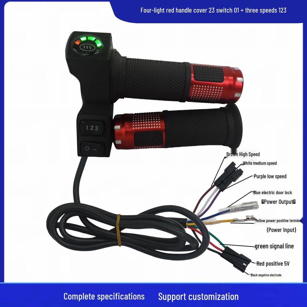 Four-Light 23 Switch Electric Vehicle Throttle with 3-Speed Voltage Display