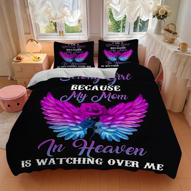 3pcs Angel Wings Duvet Cover Set - Machine Washable, Includes 1 Cover and 2 Pillowcases, No Core Included yy251013142