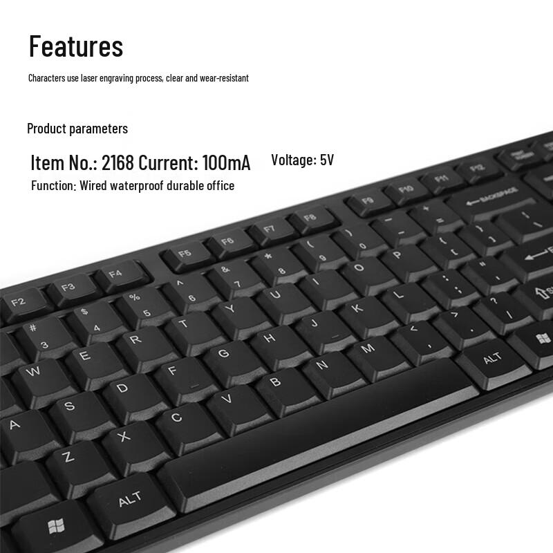 Deli 2168 Wired Office Keyboard with Magnetic Stand