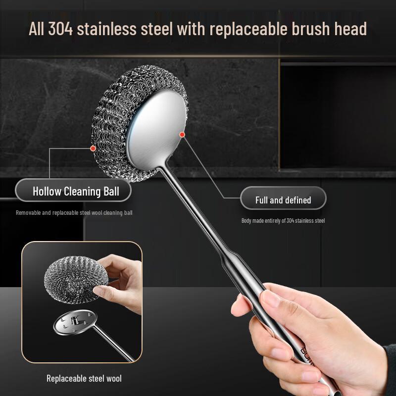 ZISIZ 304 Stainless Steel Pot Cleaning Brush
