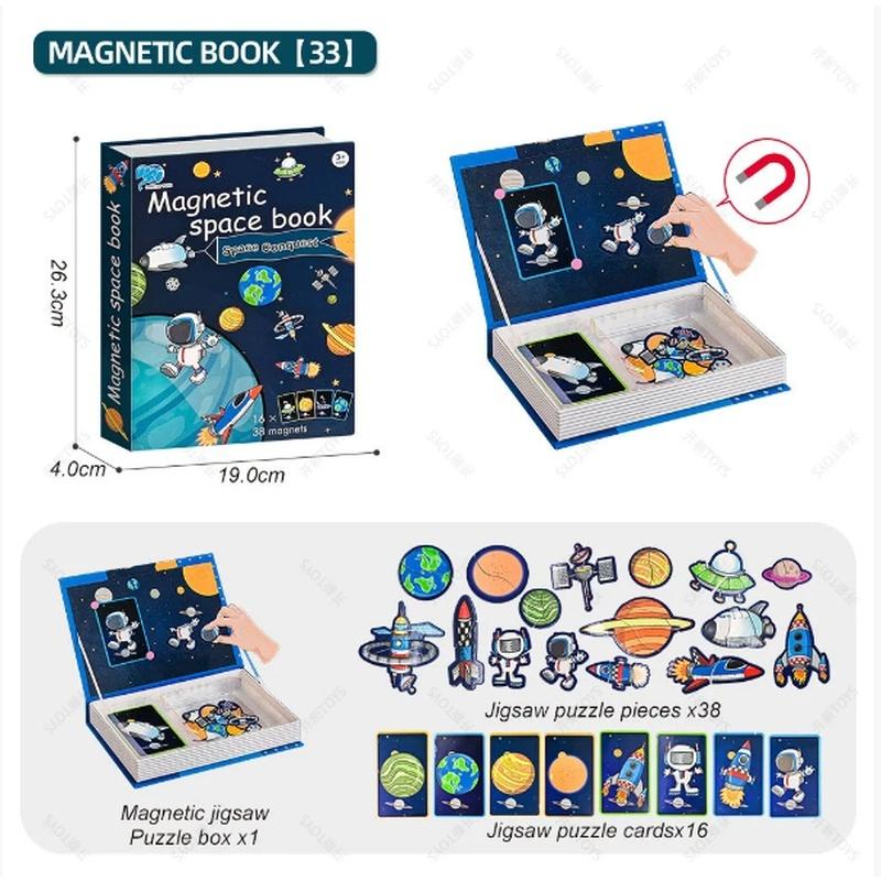 Neues Interessantes DIY-Puzzle für Kinder Magnetisches Zauberbuch-Serie Magnetischer Aufkleber für Kinder Spielzeug für die frühkindliche Bildung Chri