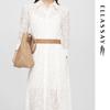 ELLASSAY Lyocell Cotton Blend Lace Shirt Dress