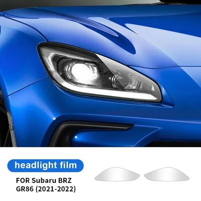 2PCS For Subaru BRZ GR86    2024 Car Headlight Protective Film Front Light TPU Sticker Transparent Accessories