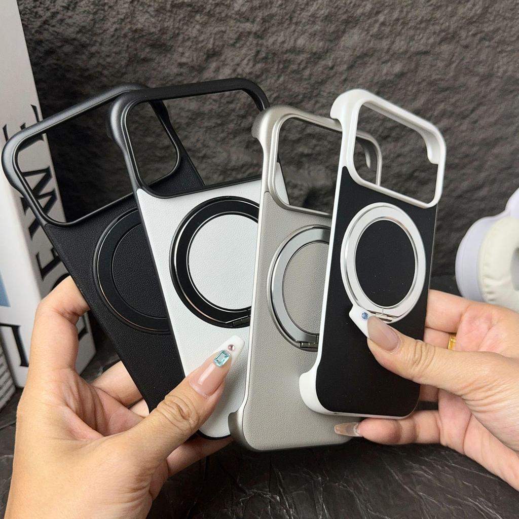360° Stand Case: Frameless, Solid Color, Anti-Stain, Erasable, Magnetic Cover for Apple iPhone 17 Pro Max