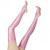 Open Toe And Open Heel Stockings Smooth Fabric Oil Shiny Thigh High Elastic Stockigs Women Lolita Pink Clubwear Dress Hosiery