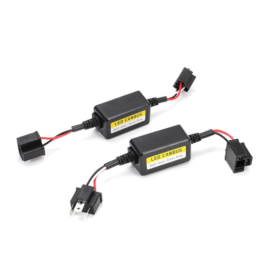 Black h1/h3/h4/h7/h8/h9/h11 Anti-Flicker Resistor Controller Fault Eliminator LED Canbus Decoder Automotive LED Decoder
