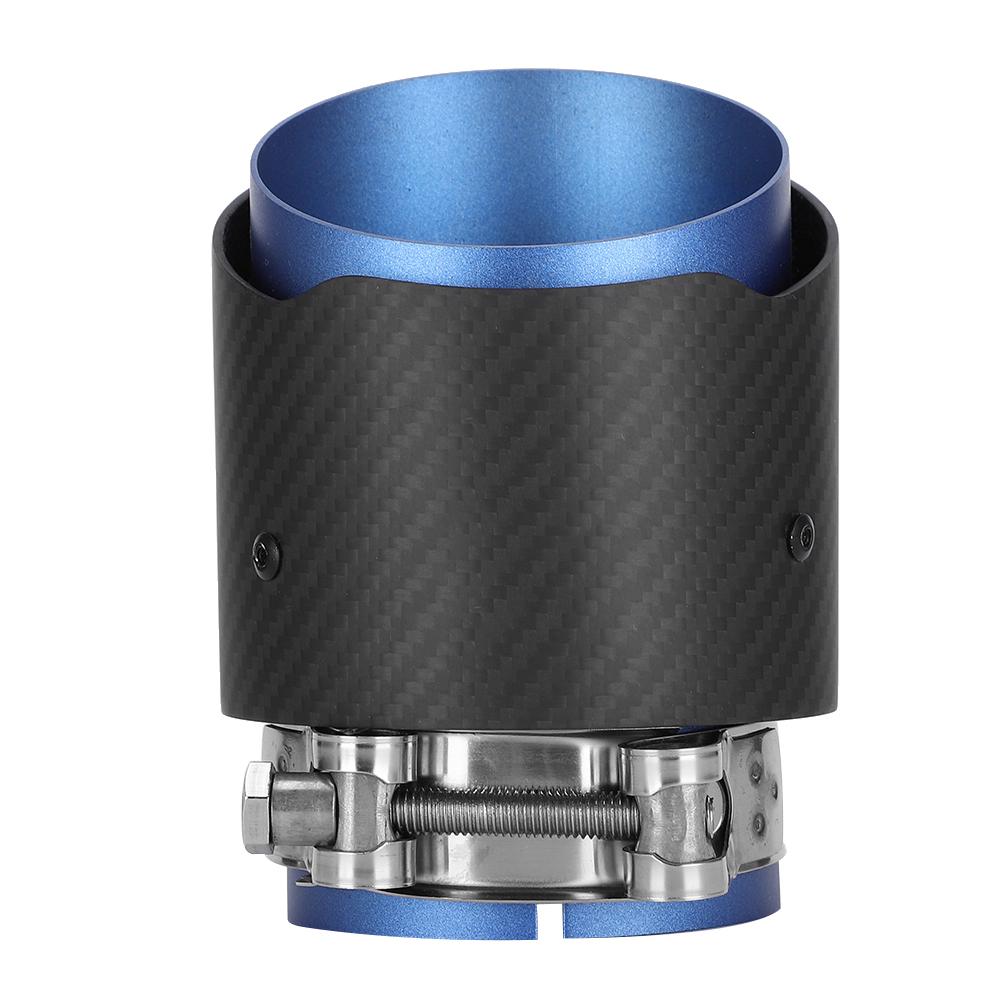 Fibra de Carbono Entrada 80mm Salida 101mm Cola Garganta Lados Rectos Mate Punta de Tubo de Escape Apto para Mazda CX5 CX4(azul )