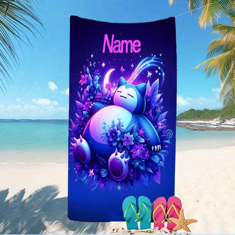 Customizable personalized beach towels Pokémon themed designs.Suitable for the beach, yoga, sports;ideal as beach accessories