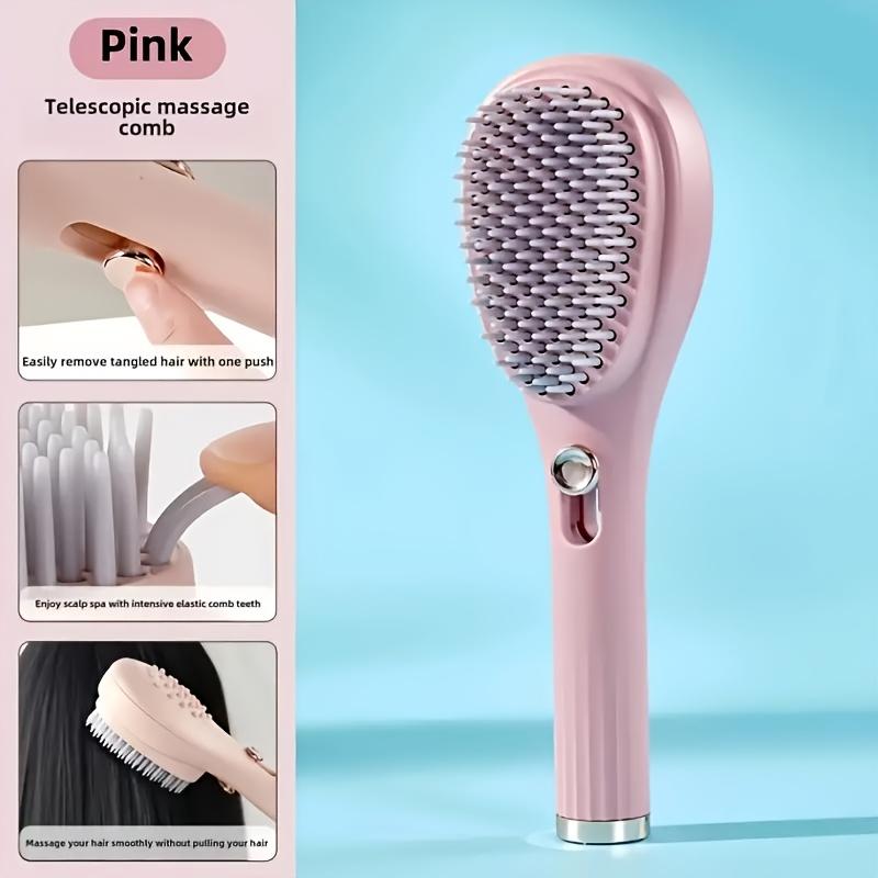 Portable Self-Cleaning Hair Brush Anti-Static Scalp Massage Comb Magic Retractable Hair Comb Detangling Brush Salon Styling Tool