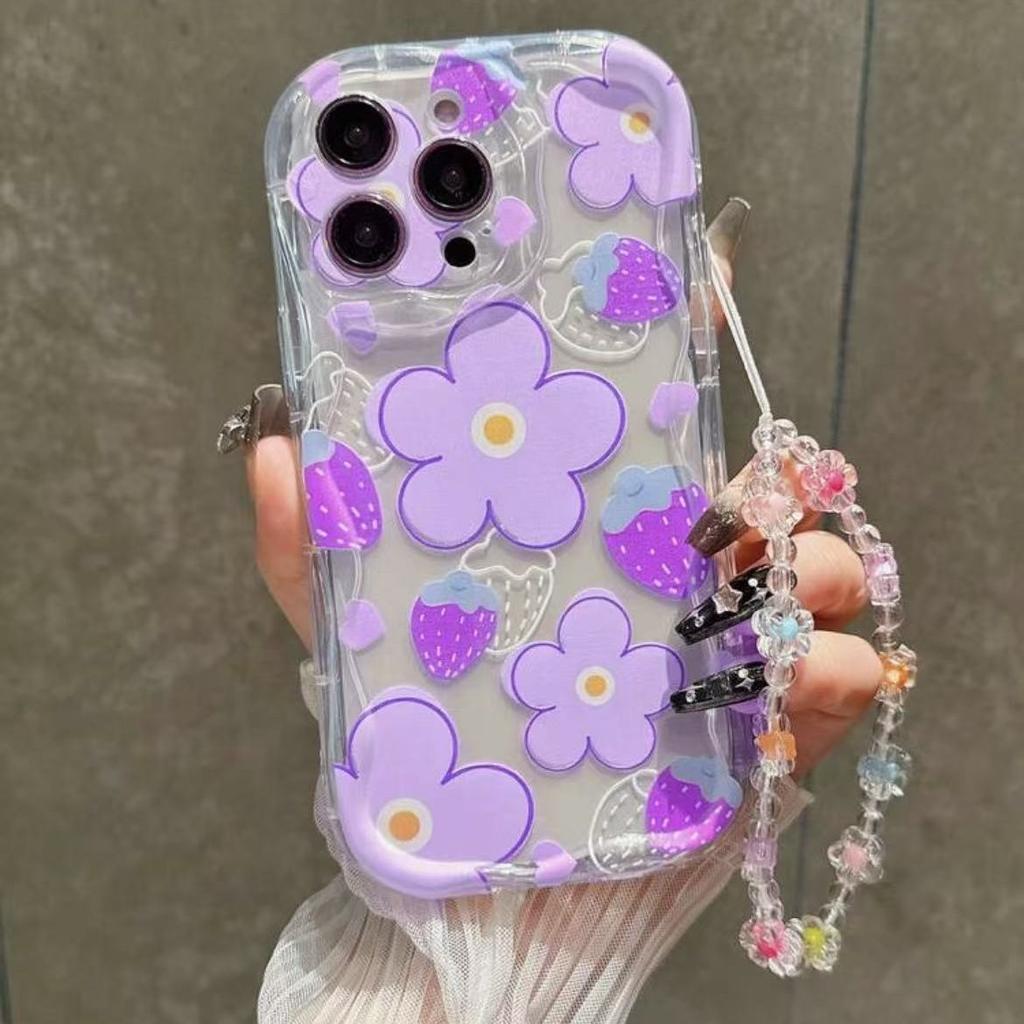 Bracelet new flower for iphone17promax mobile phone case apple 16/14 pro Japan and Korea 13/12/15