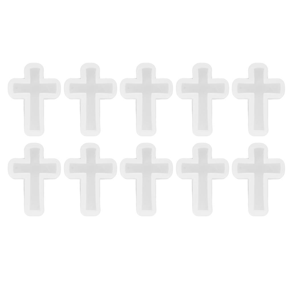 10 Pcs Cross Resin Mold Mirror Effect Elastic Eco Friendly Easy Demoulding Silicone Candle Mold for DIY