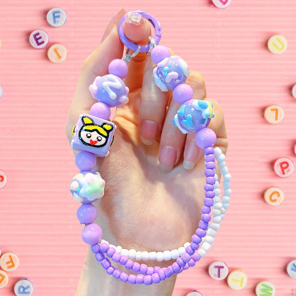 Beaded Keychain Car Key Ring Bangle Chain for Bags Purse Girls Gift