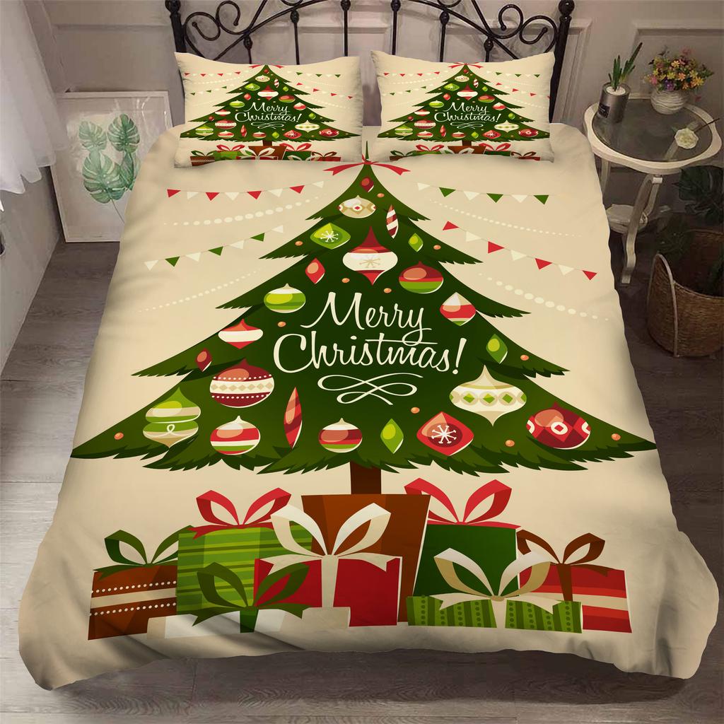 Weihnachtsmann Gedruckter Bettbezug mit Kissenbezug Bettwäscheset Einzel Doppel Twin Full Queen King Size Schlafzimmer Weihnachtsdeko