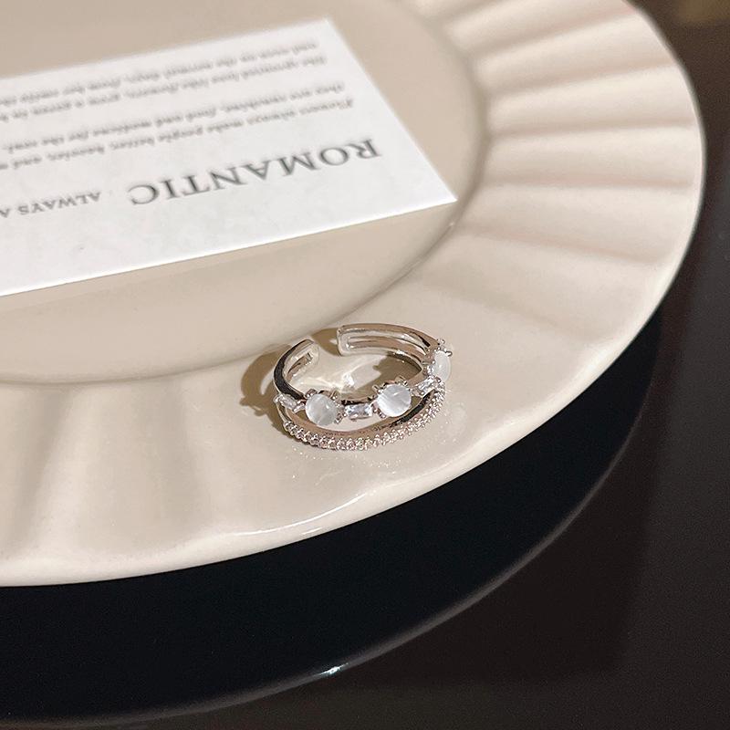 

Элегантное циркониевое регулируемое открытое кольцо для женщин - Шикарное ювелирное изделие для личности