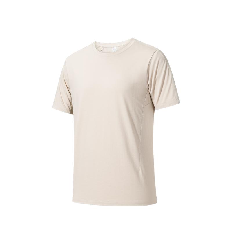 

Anta Comfortable Casual Simple Solid Color Round Neck Pullover Versatile Short Sleeve T-Shirt Men Tops Light-Wood 152520141-1 XL